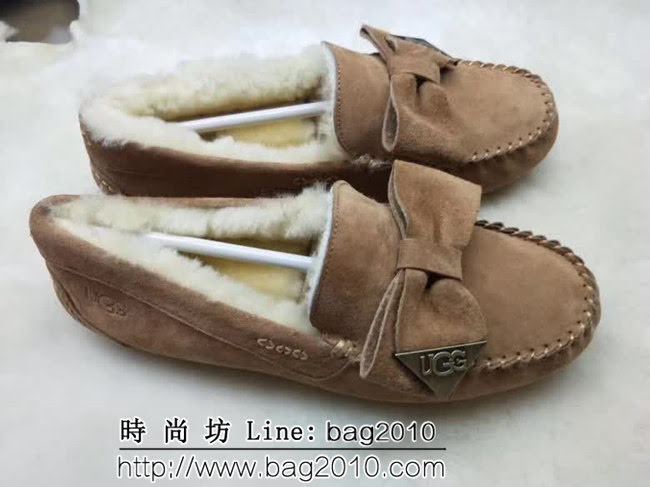 UGG 9021 新款毛毛 刺繡版 蝴蝶結 豆豆鞋 QZS2455
